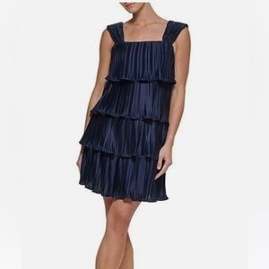 DKNY Flapper Style Navy Tiered Dress